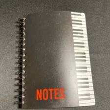 Piano keys Black  white Spiral Notebook 8 1/2" x 7"