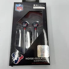 Houston Texans Wired Earphones Noise Isolating w/ Microphone NFL Official Merch
