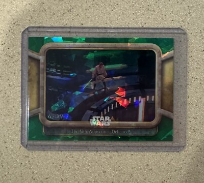 2024 Topps Chrome Sapphire Star Wars #91 THE SITH APPRENTICE DEFEATED! Green /99