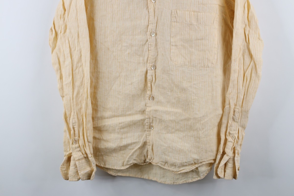 トップス Ermenegildo Zegna linen shirts brown 40 Ermenegildo Zegna Brown Linen Button Front Shirt XL | eBay