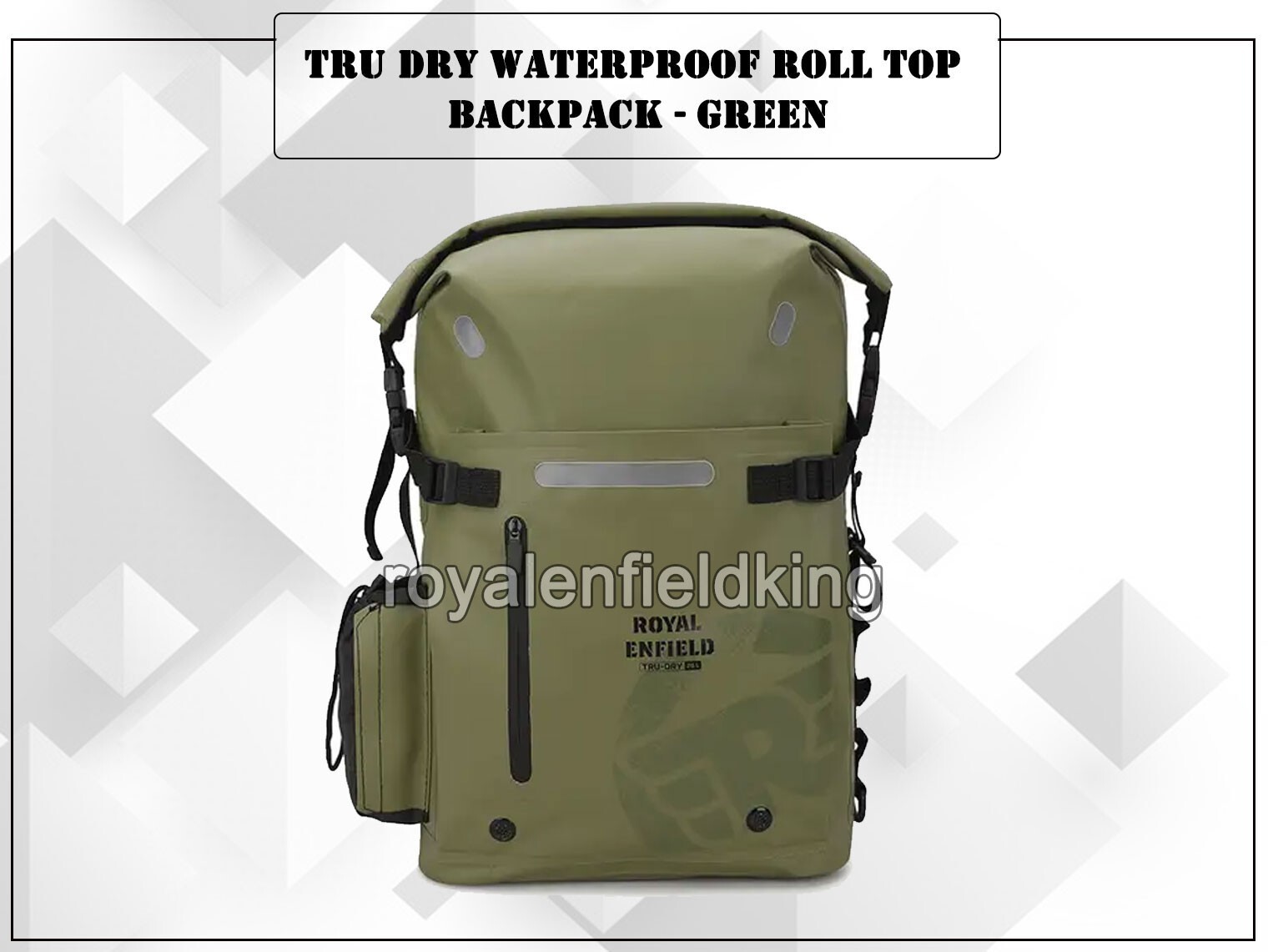 Mochila Impermeable Roll Top Tru Dry Royal Enfield, Verde