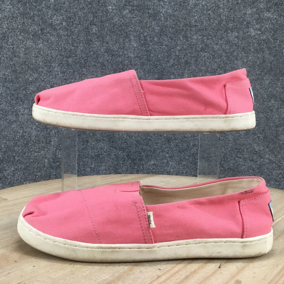 Zapatos Toms Youth 6 Mujer 7.5 Belmont Sin Cordones Planos Cómodos 10017386 Rosa Lona Foto 2 de 4