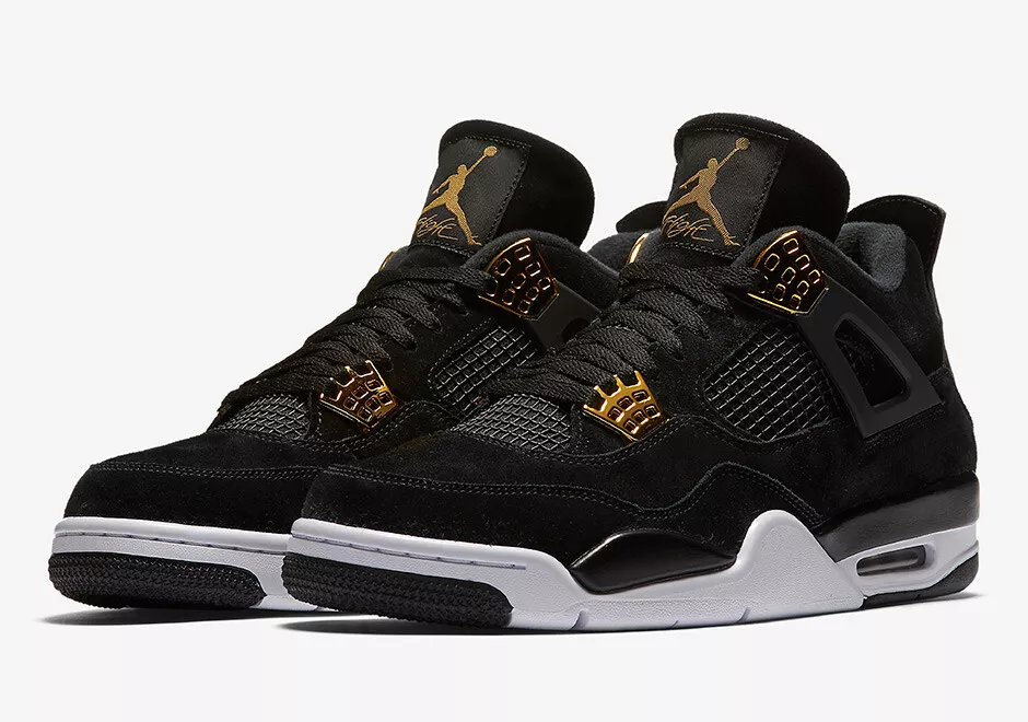 Rimpels tiran rijm Nike Air Jordan 4 Retro Royalty Size 6.5-12 Black Metallic Gold White  308497 032 | eBay