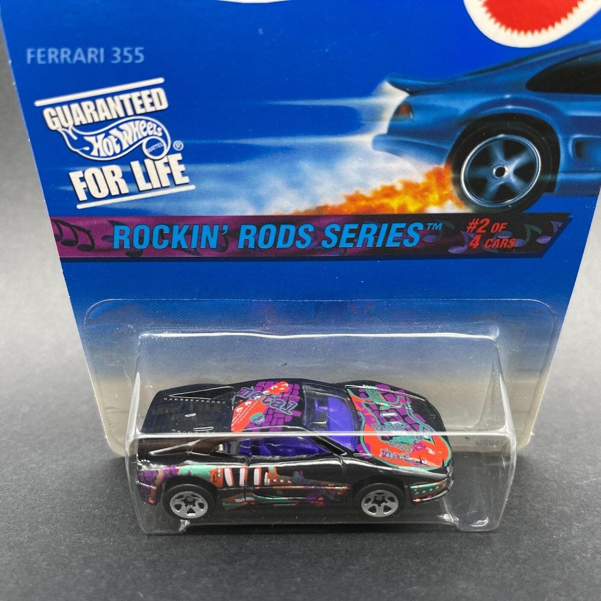 Hot Wheels Ferrari 355 Sport Car Rockin' Rods Guitar Black Hot Wheels Ferrari 355 Sport Car Rockin' Rods Guitar Black