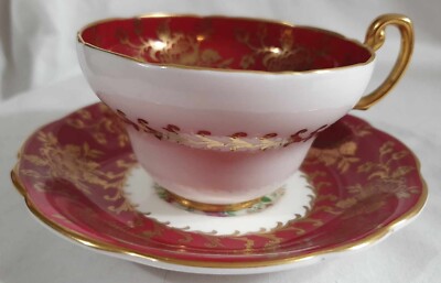 E.B. Foley elegante Blume innen, Tasse & Untertasse, um 1950, Top Zustand 