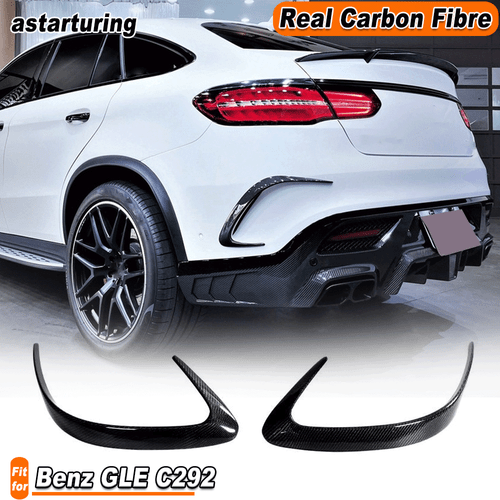 For Benz C292 GLE450 GLE63  Coupe 16-19 Real Carbon Rear Bumper Canards Fins - Bild 1 von 11
