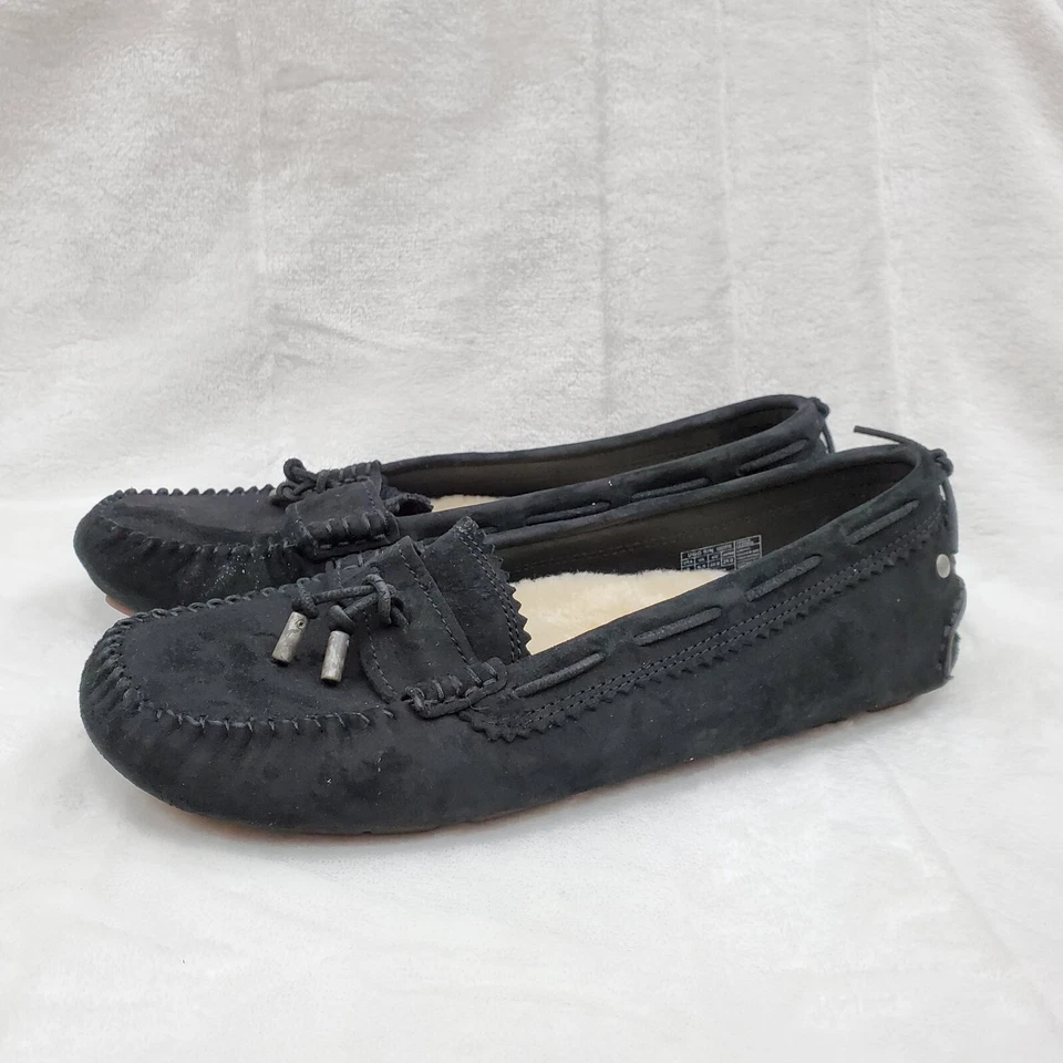 Zapatos UGG Para Mujer Talla 8 Negros Zapatilla Mocasines Sin Cordones Borlas Comodidad 1003539 Foto 2 de 4