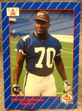 1991 AW Sports CFL Football Card #89 Harold Hallman - Auburn alumni - NM