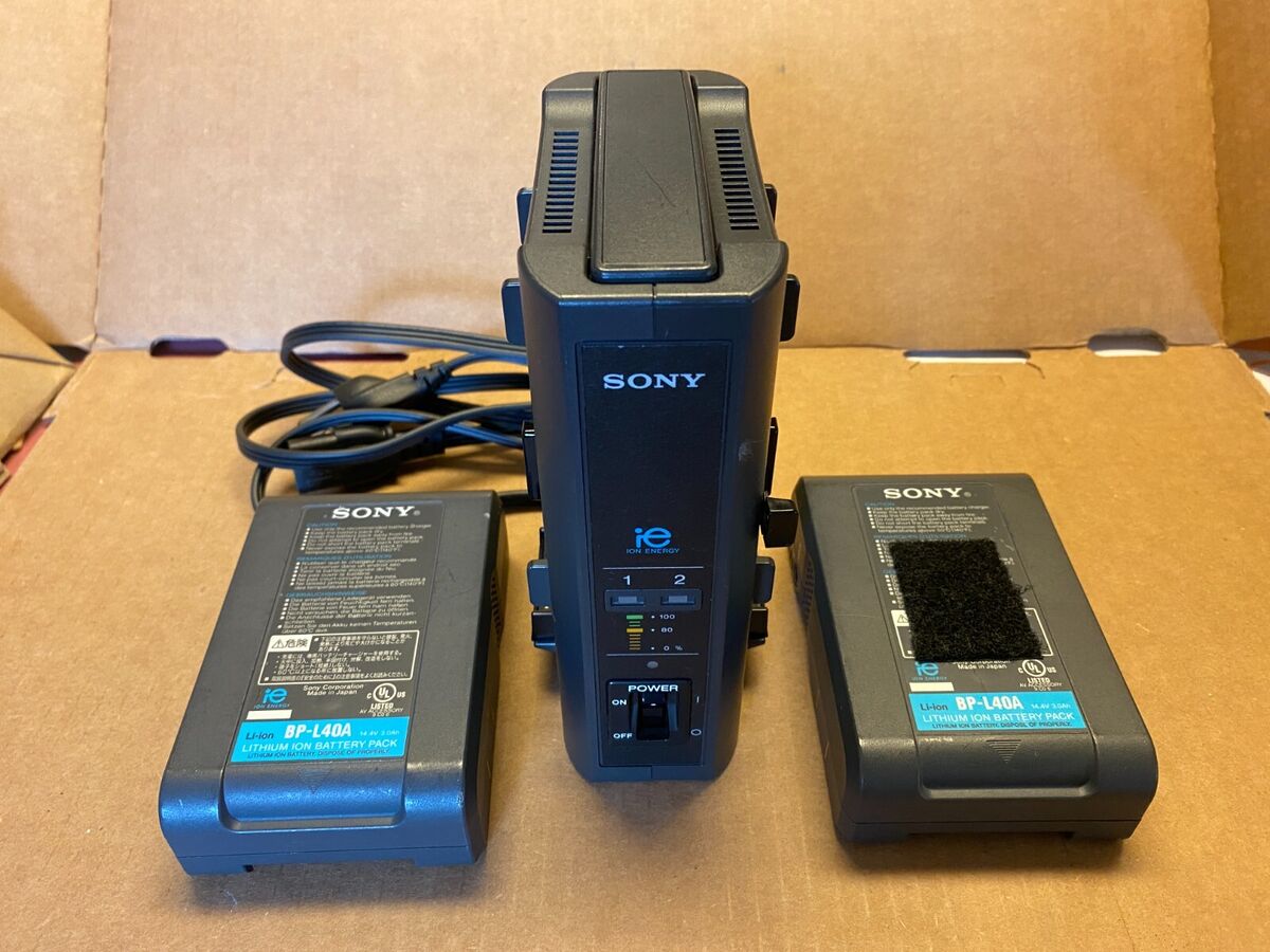 Sony BC-L50 Li-Ion Pro Video Charger w/2 Sony BP-L40 Battery 14.4V