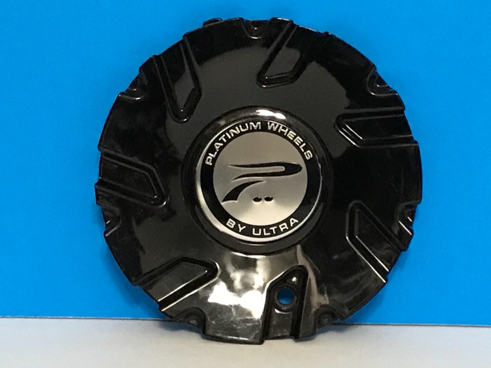 RARE PLATINUM CUSTOM WHEELS BLACK CENTER CAP 71371570F-2-image