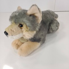 Miyoni by Aurora Grey Wolf Puppy Plush Stuffed Animal 12" Fluffy 2014