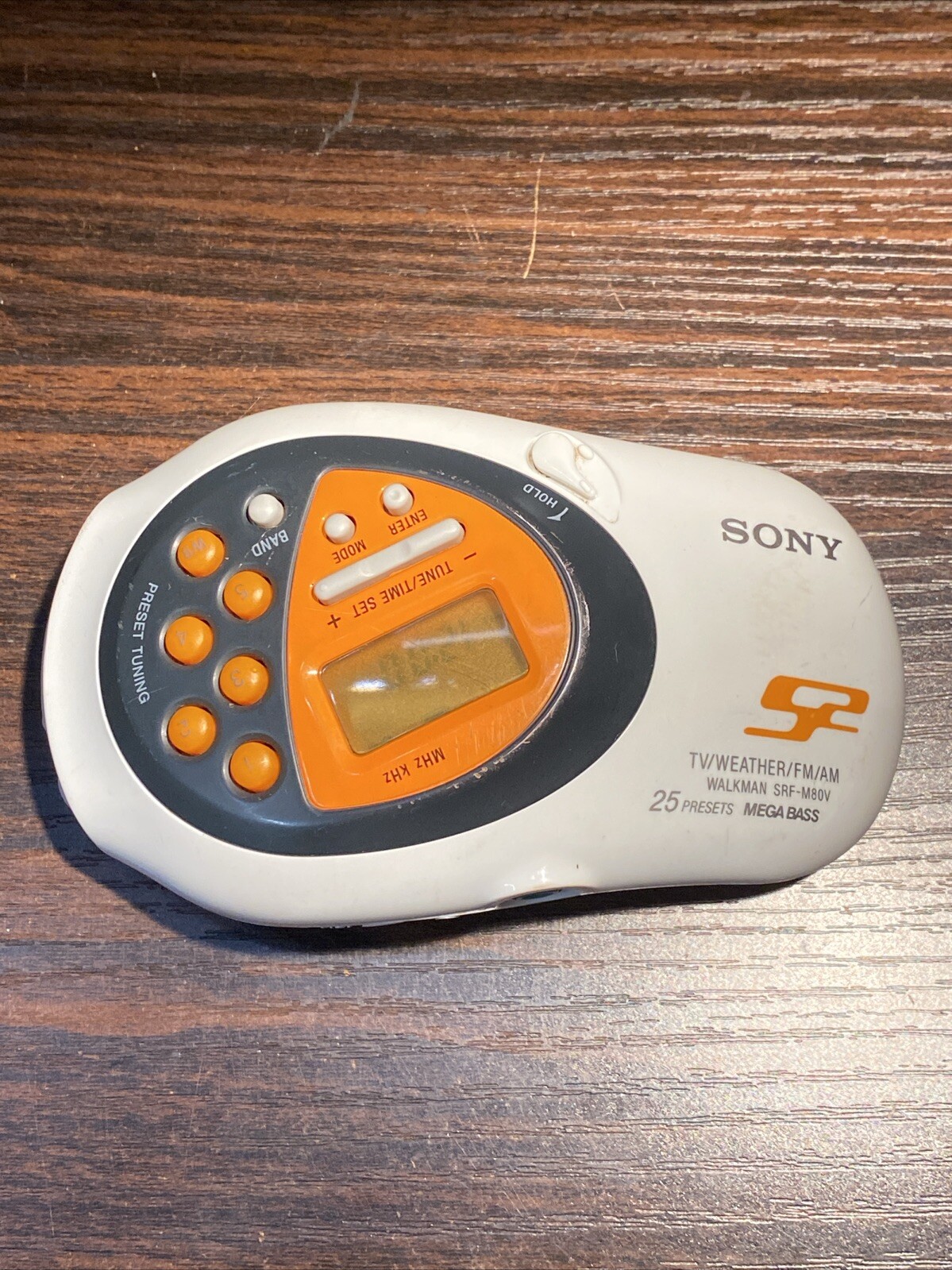 Sony S2 Sports Radio SRF-M80V TV/Weather/FM/AM Belt Clip Tested Working