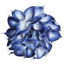 24PCS Blue Fake Calla Lily Flowers Real Touch Blue Calla Lily Faux Flowers Ar...