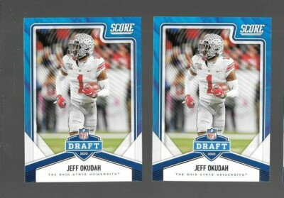 2020 SCORE FOOTBALL NFL DRAFT ROOKIE JEFF OKUDAH LOT OF 2,OHIO STATE BUCKEYES