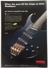 WASHBURN B-35 BASS ADVERT 1986 CLIPPING JAPAN MAGAZINE PL 12D