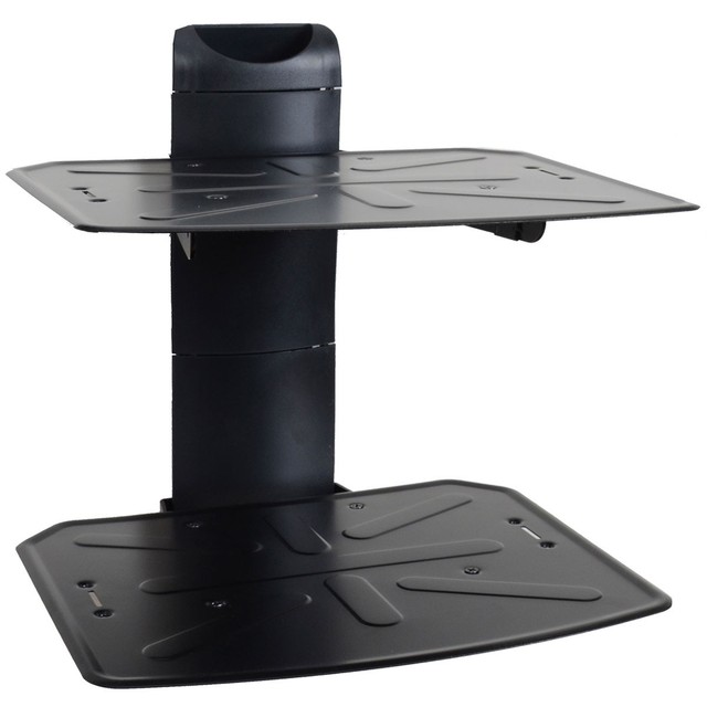 2 Tiers DVD Wall Mount Bracket DVR VCR DDS Receiver Cable Box Shelf