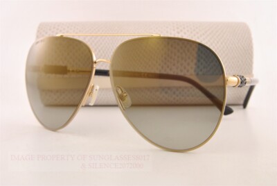 Brand New Jimmy Choo Sunglasses GRAY/S RHL FQ Gold Black/Gray w/Gold Mirror