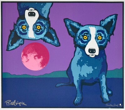 George Rodrigue Blue Dog And The Dog Jumped Over The Moon