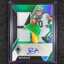 2024 Phoenix Football BRAELON ALLEN Rising Rookies Dual Patch Auto Green 16/25
