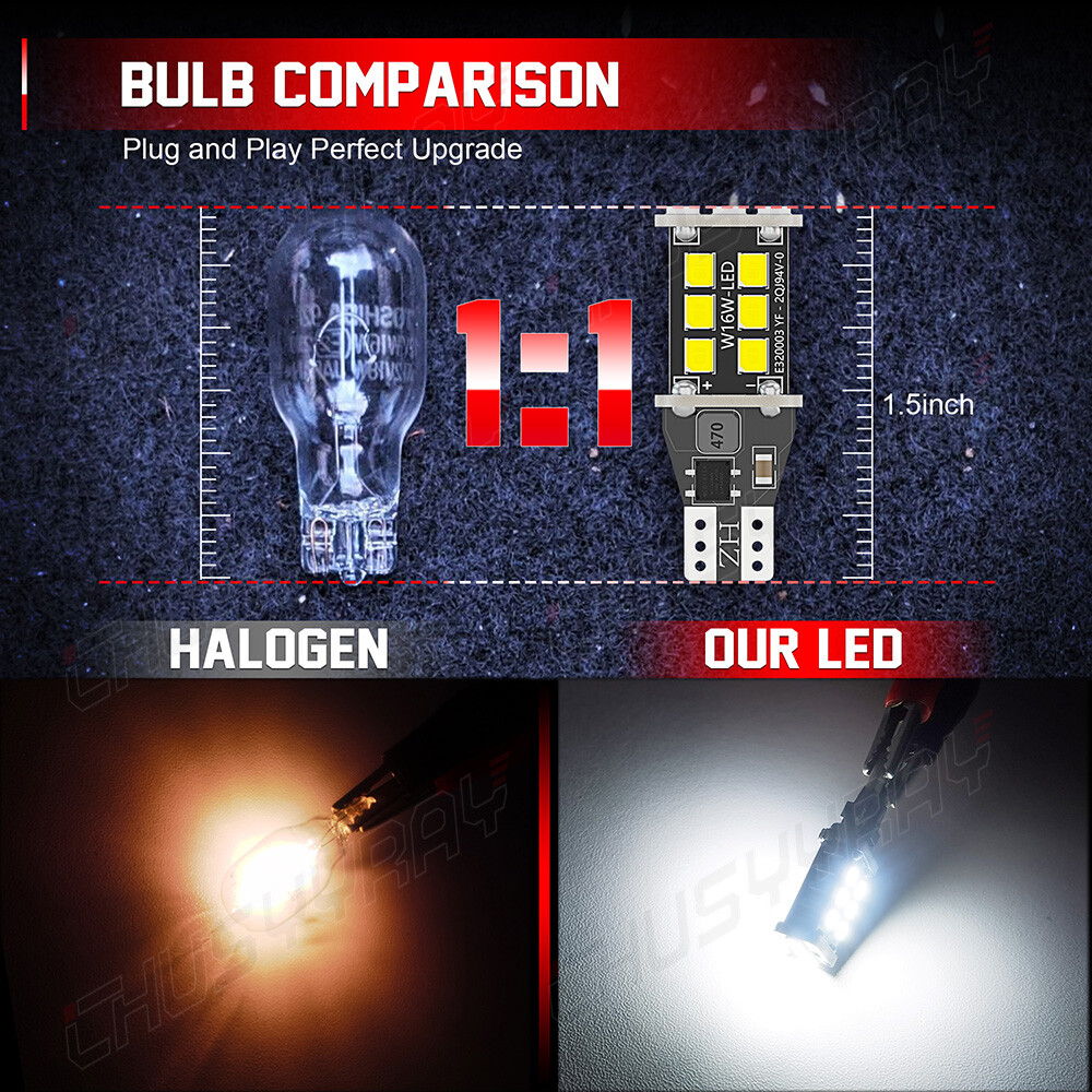 AUXITO LED Reverse Back Up Light Bulb 921 W16W 912 T15 906 Super - Foto 9