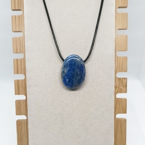 Pendentif Lapis Lazuli Naturel Sur Cordon - Poignard - Pierre Bleue Intense - Collier Homme/femme