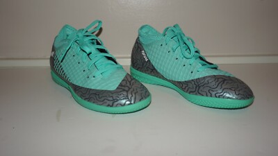 Puma Womens Future 2.1 Teal Gray Low Top Lace Up Sneaker Athletic Shoes Size 3C 