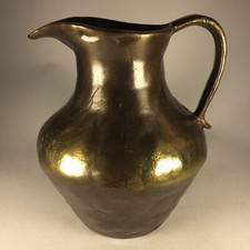 Krug Bronze Kupfer Messing Henkelkrug Handarbeit Massiv Schwer Design 1960/70
