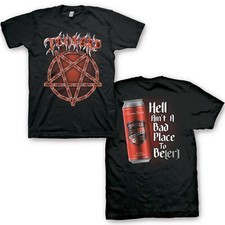 TANKARD cd lgo HELL / BEER CANS PENTAGRAM Official SHIRT LRG New place to be er