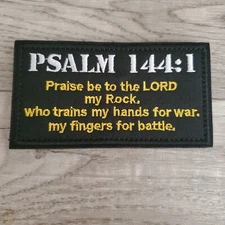 PSALM 144:1 EMBROIDERED Tactical Morale Patch Hook and Loop