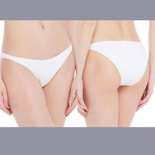NWD 95 Onia  Small  Ashley Textured Bikini Bottom in white 4615