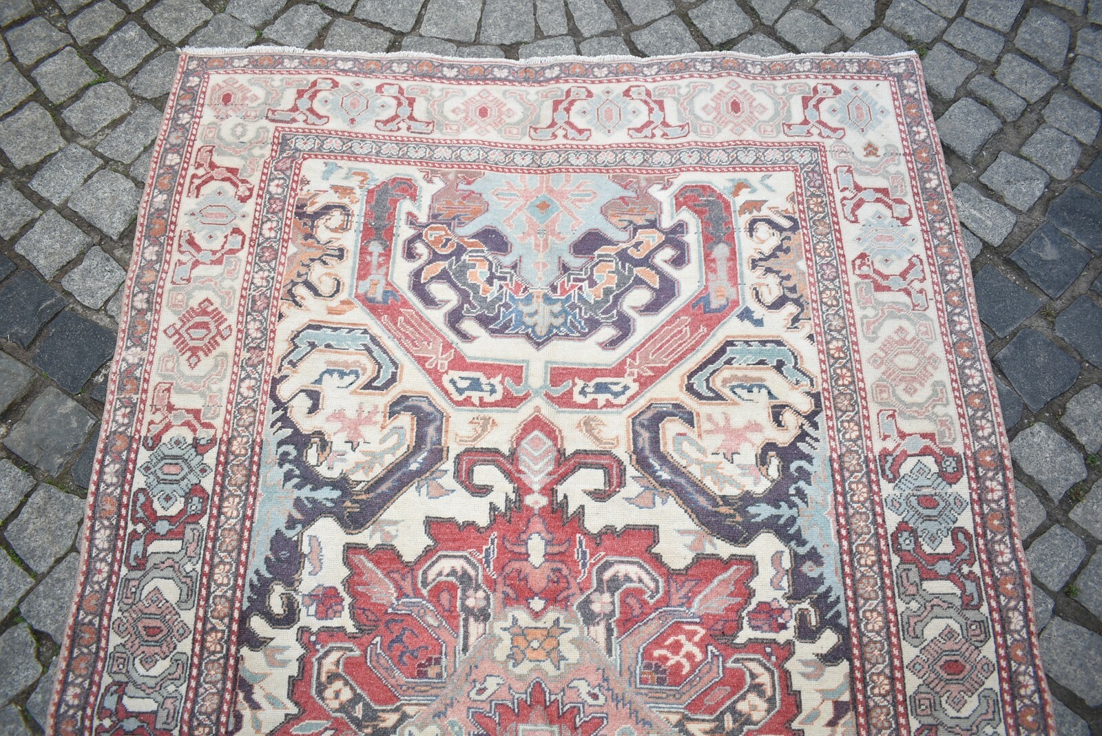 Turkish Rug 52'' x 90'' Vintage Muted Dye Rug Hand-knotted Rug Kayseri Wool Rug