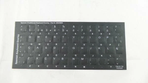Spanish Non-Transparent Opaque QWERTY Keyboard Stickers Overlays (Spain) - Image 2 of 3