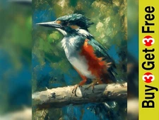 Enchanting Kingfisher 5"x7" Print on Matte Paper | Artistic Wildlife Portrait