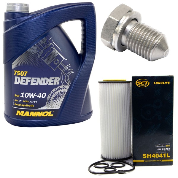 MotoröL Set 10W-40 5 Liter + ÖLfilter SH 4041 L + Schraube FüR Audi A6 A8 2.4-image