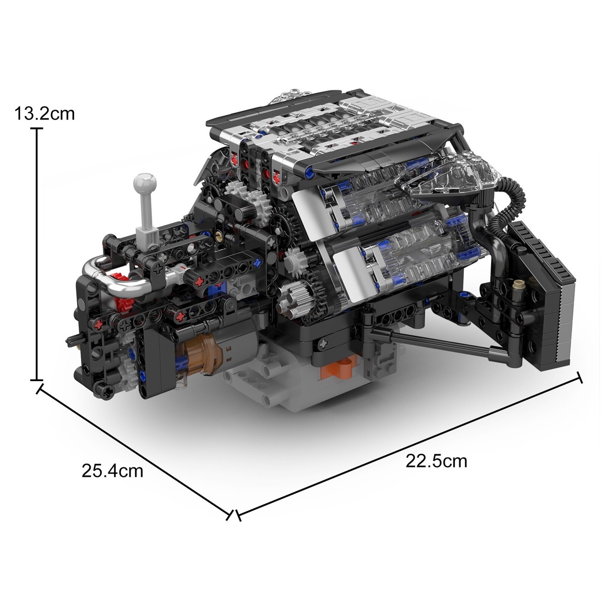 Mould King W12 Motor Bausatz – 871 Teile, Funktionstüchtiges Motoren-Modell Für Technik-Fans