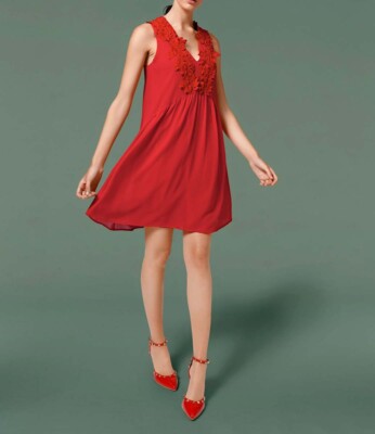 NEU - B.C. by HEINE - GR. 42 - Babydoll-Chiffon-Kleid koralle