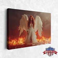 Angel of the Last Flame Wall Art, Canvas Print for Home Decor, Wall Decor Poster