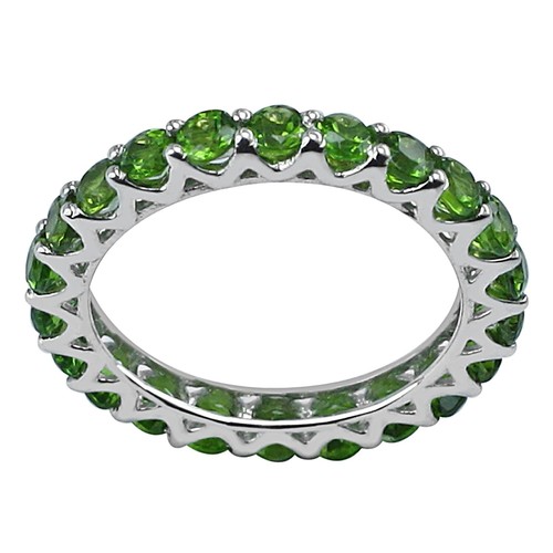 Cadeau de mariage pour vendre elle bague cocktail argent 925 chrome diopside pierre précieuse taille 7
