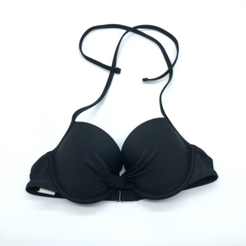 Aerie Black Push-Up Underwire Bikini Top Nylon Blend Womens Swimwear 34B