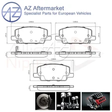 Fits Vauxhall Mokka 2012- 1.4 1.6 CDTi AZ Front Brake Pads Set 42566753