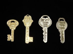 Beautiful collection of 4 amulet (mascot) קמיע The livelihood key. מפתח הפרנסה