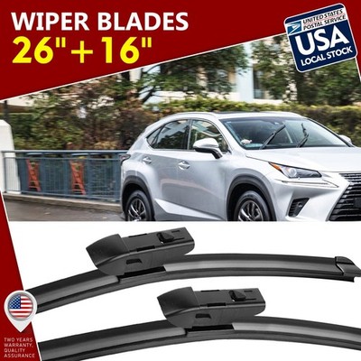 Waterproof 26''&16'' 1 Pair Windshield Wiper Blades TOP-LOCK OEM Replace QUALITY