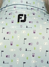FootJoy FJ Mens Golf Polo Shirt Green All Over Print Short Sleeve Size Large