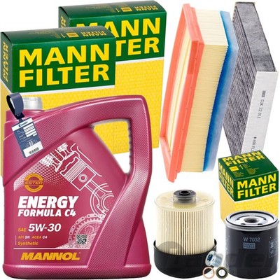 MANN INSPEKTIONSPAKET+5L MANNOL 5W-30 MOTORÖL passend für DACIA DUSTER RENAULT