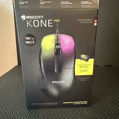 ROCCAT Kone Pro PC Gaming Mouse Lightweight Ergonomic Design Titan Switch Black