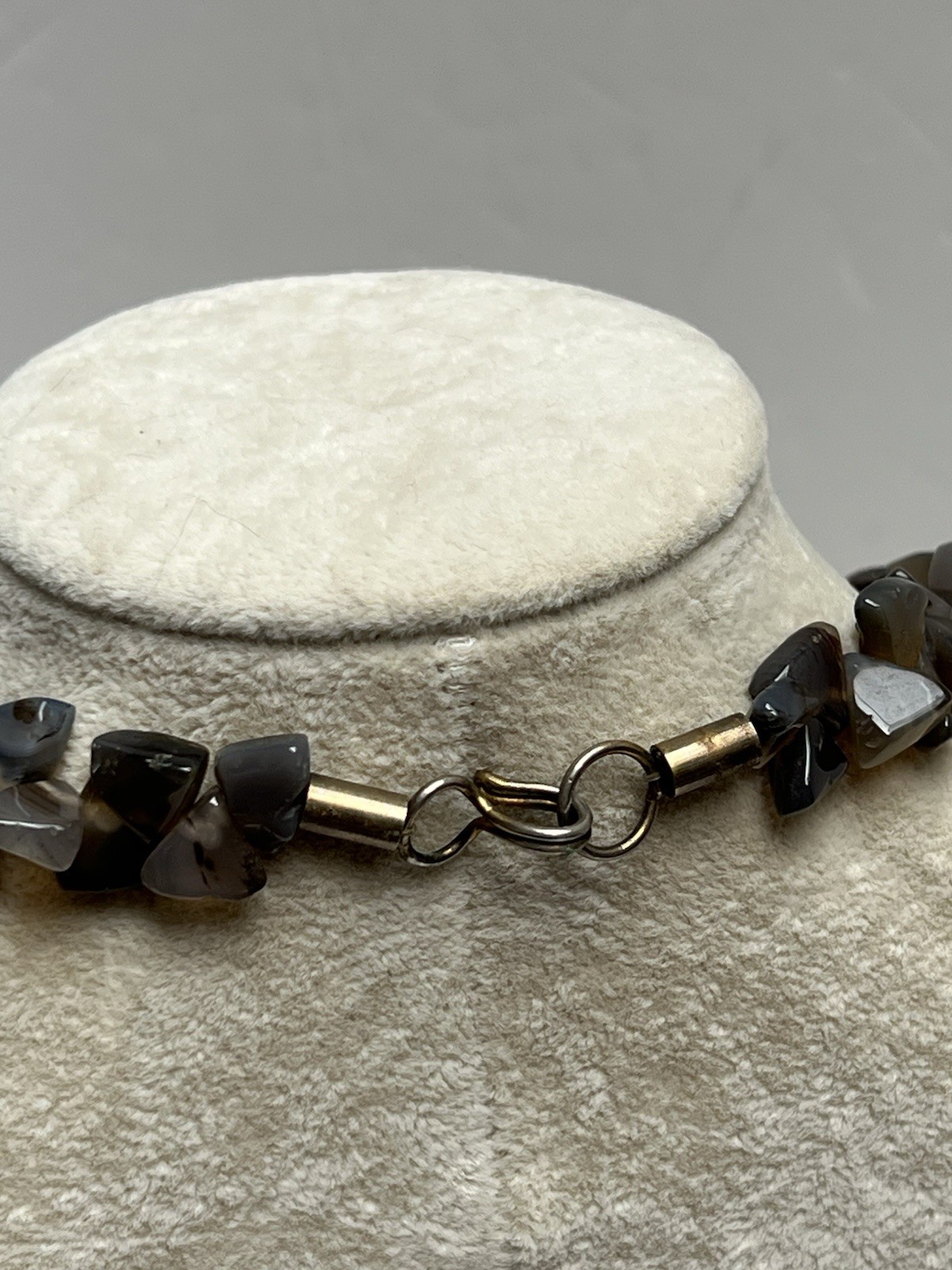 Vintage Botswana Agate Triangular Bead Necklace 2… - image 5