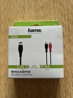 Hama Audio-Adapter 5-Pol DIN-Stecker zu 2x Cinch-Kupplung Buchse RCA Stereo
