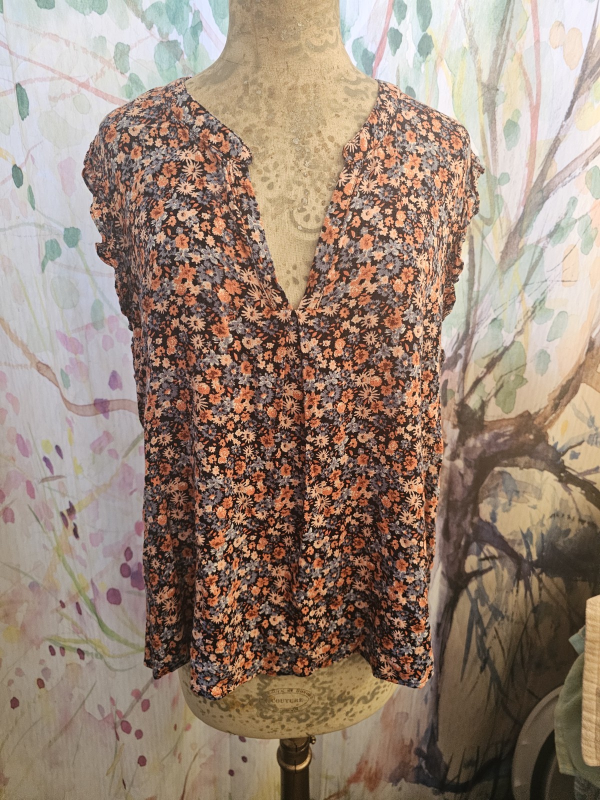 Universal Thread Multi Colored Floral Top Sz XXL - image 1