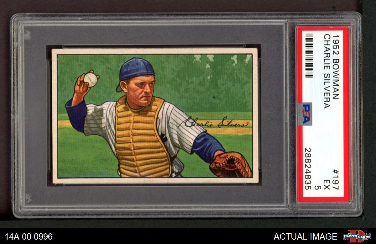 1952 Bowman #197 Charlie Silvera Yankees RC PSA 5 - EX
