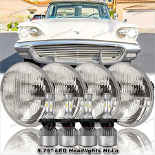 4pcs 5.75 Led Headlights Hilo Beam Halo Drl H4 For Ford Thunderbird 1958-1976